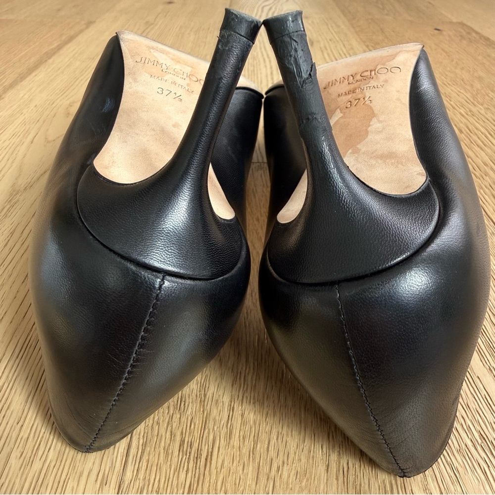 Jimmy Choo Romy 60 Black Kid Leather Pointed-Toe Pumps - Picture 11 of 12